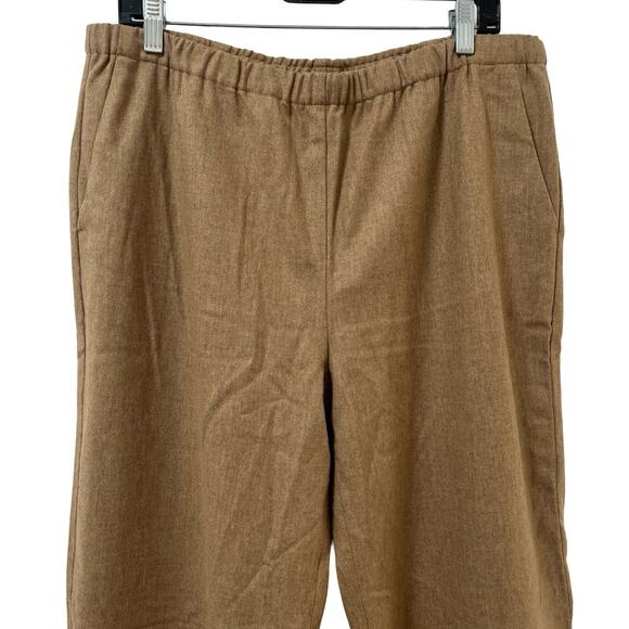 Eileen Fisher Felted Wool Tapered Ankle Pants Size L Honey Office Capsule NWT - Picture 3 of 7